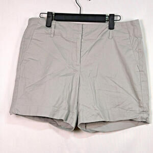 Ann Taylor Women’s Gray Chino Shorts Size 8 | Stretch Casual Mid Rise